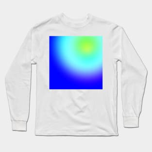 Blue green abstract yellow art Long Sleeve T-Shirt